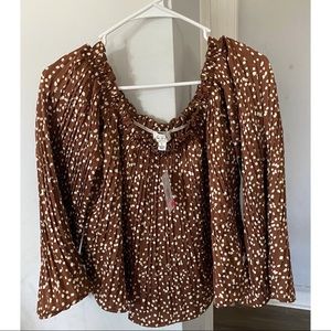 She and Sky off the shoulder top